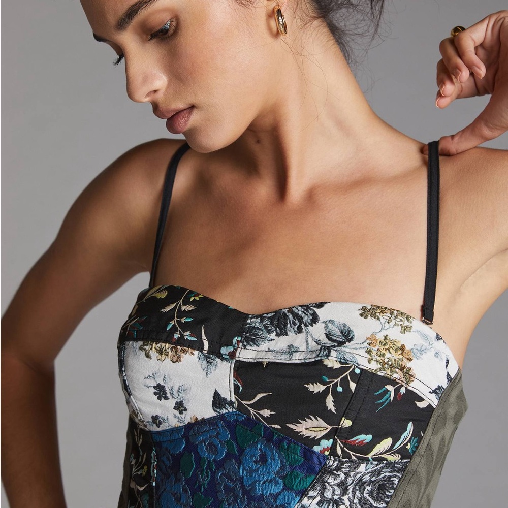 Floral Patchwork Bustier dress
